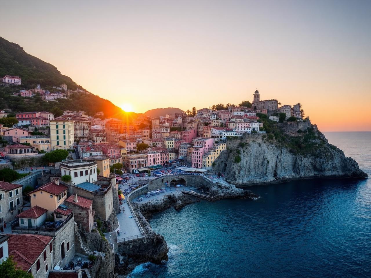 Amalfi, drumul care coboară spre mare