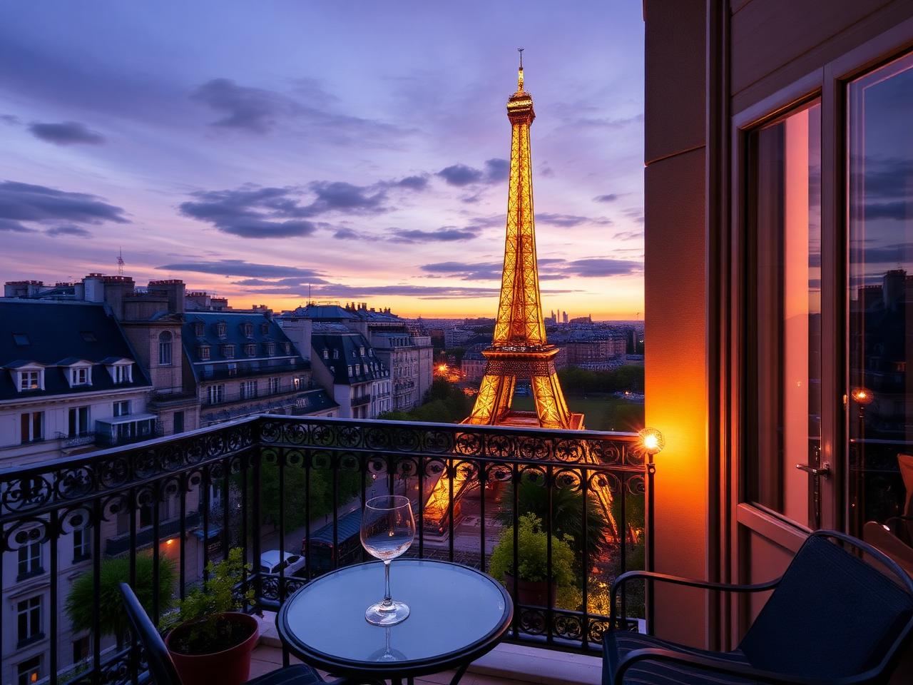 Paris, un apartament cu Turn Eiffel în balcon